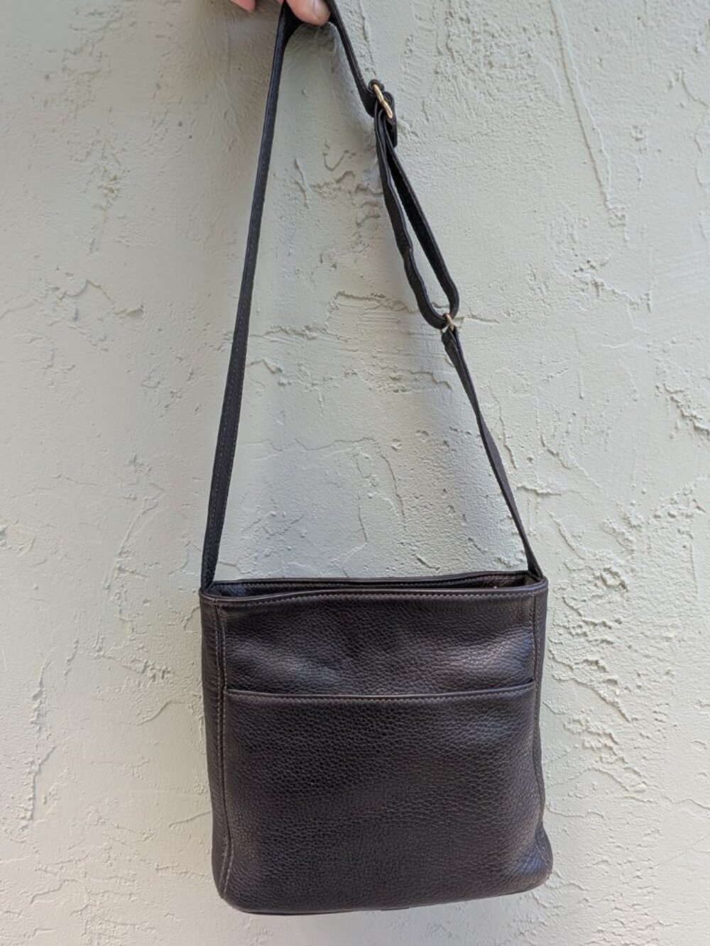 Vintage Coach Sonoma Dark Brown Pebbled Leather Shoulder Bag Made in Costa Rica